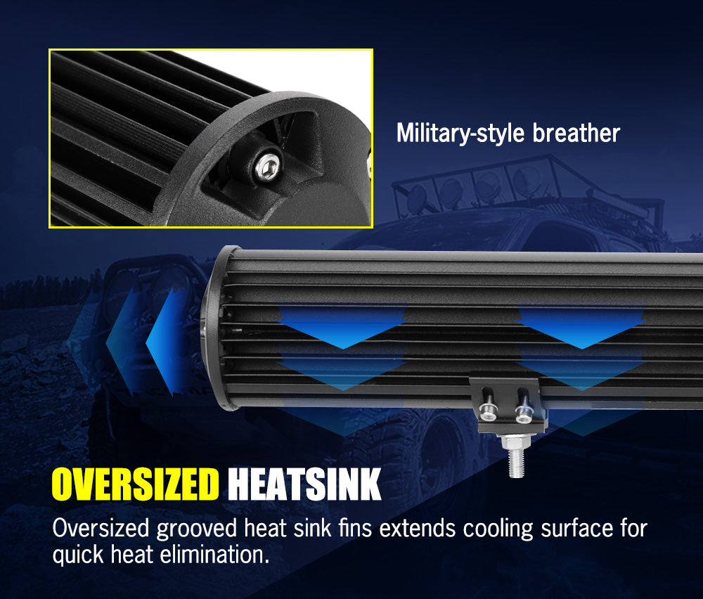 Lightfox LED Light Bar 7" 12" 20" 23" 26" 28" Flood Spot Combo 50" Curved 12V