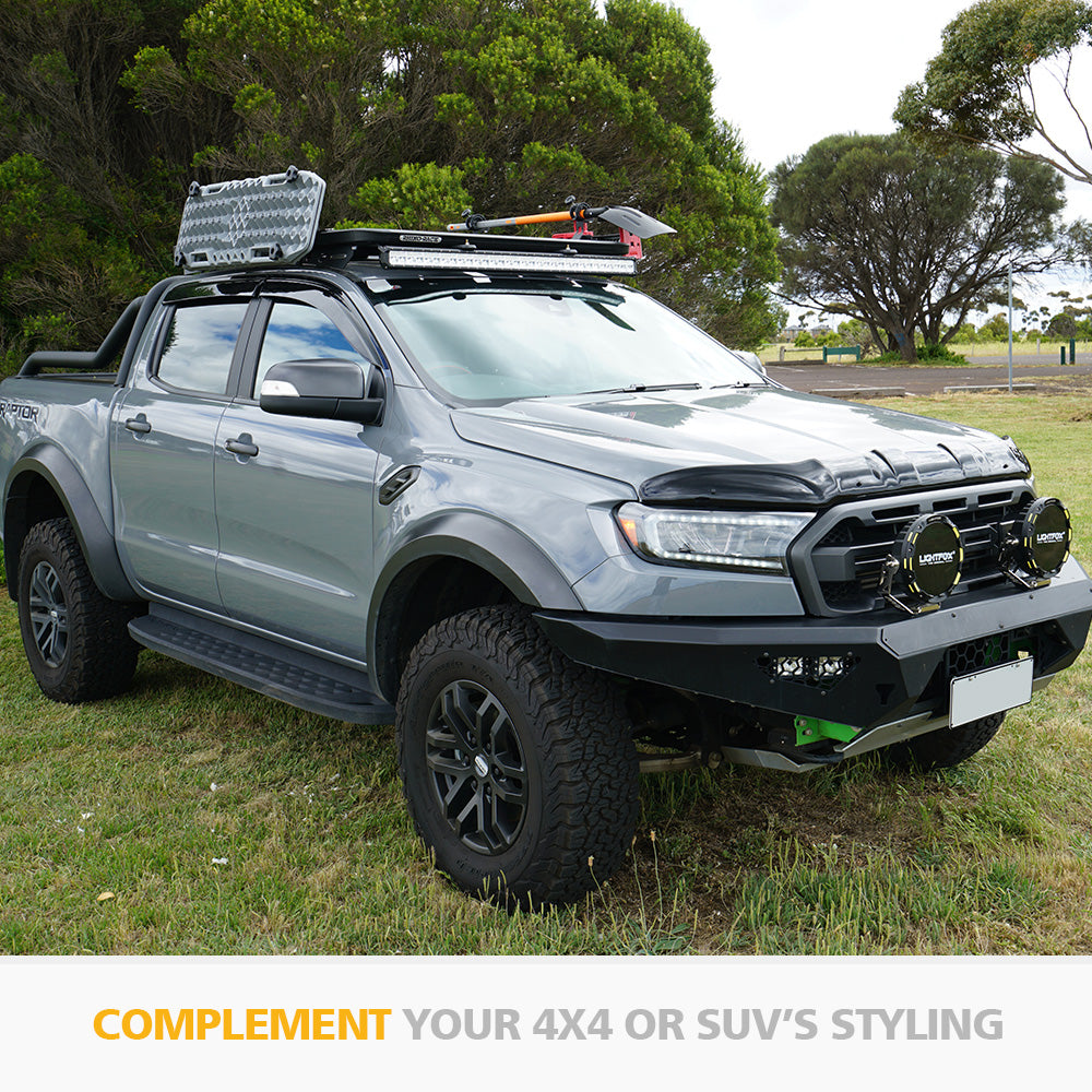 Fieryred Bonnet Protector & Weather Shield Visor suit Ford Ranger Raptor MK2 PX3 2015-2019