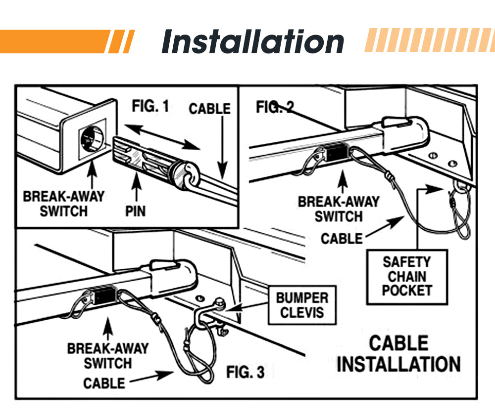 SAN HIMA Break Away System with Battery& Switch Trailer Float Boat Electric Breakaway
