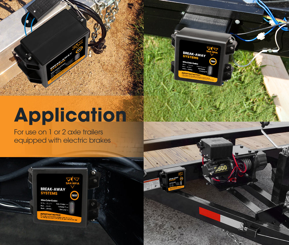 SAN HIMA Break Away System with Battery& Switch Trailer Float Boat Electric Breakaway