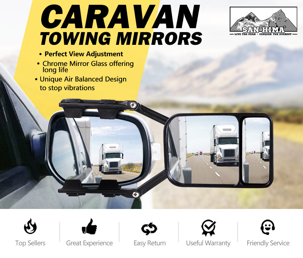 SAN HIMA Towing Mirror Clip On Universal Multi Trailer Caravan Car Truck Vehicle 4WD