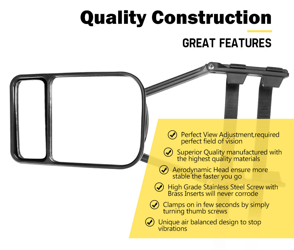 SAN HIMA Towing Mirror Clip On Universal Multi Trailer Caravan Car Truck Vehicle 4WD