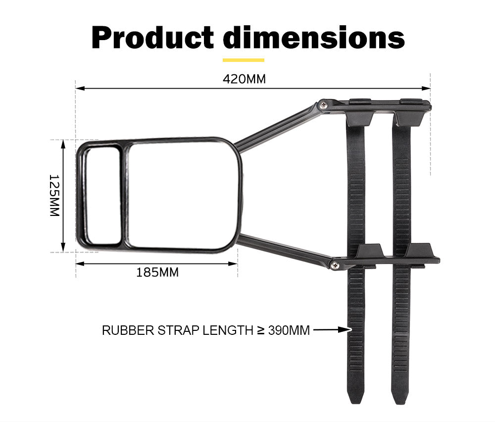 SAN HIMA Towing Mirror Clip On Universal Multi Trailer Caravan Car Truck Vehicle 4WD