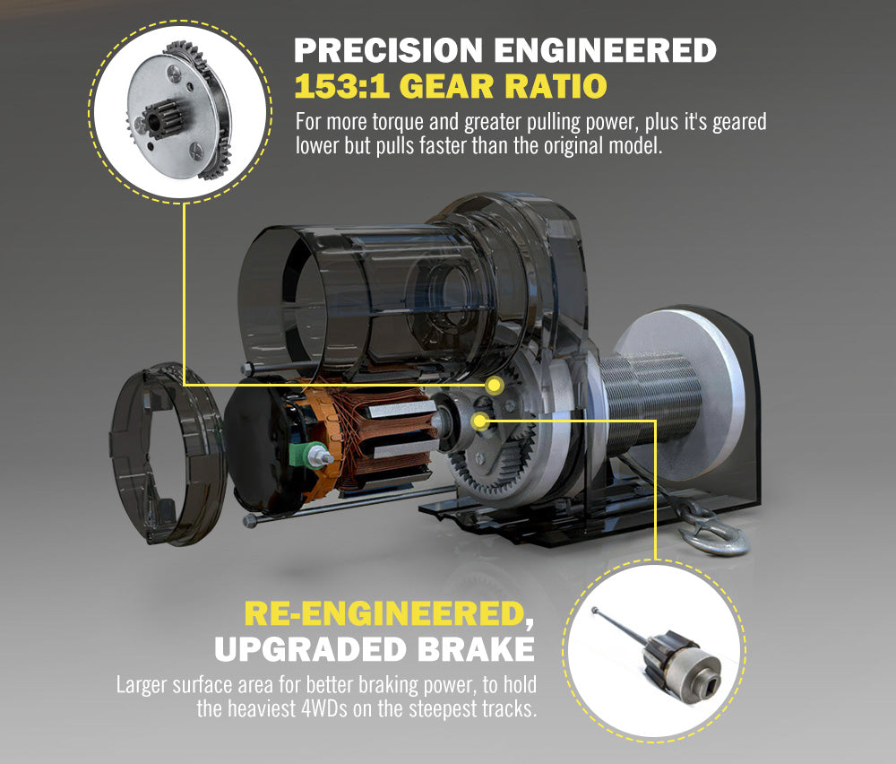 FIERYRED Electric Winch 4500LBS/2045kg 12V Steel Cable Wireless Remotes ATV