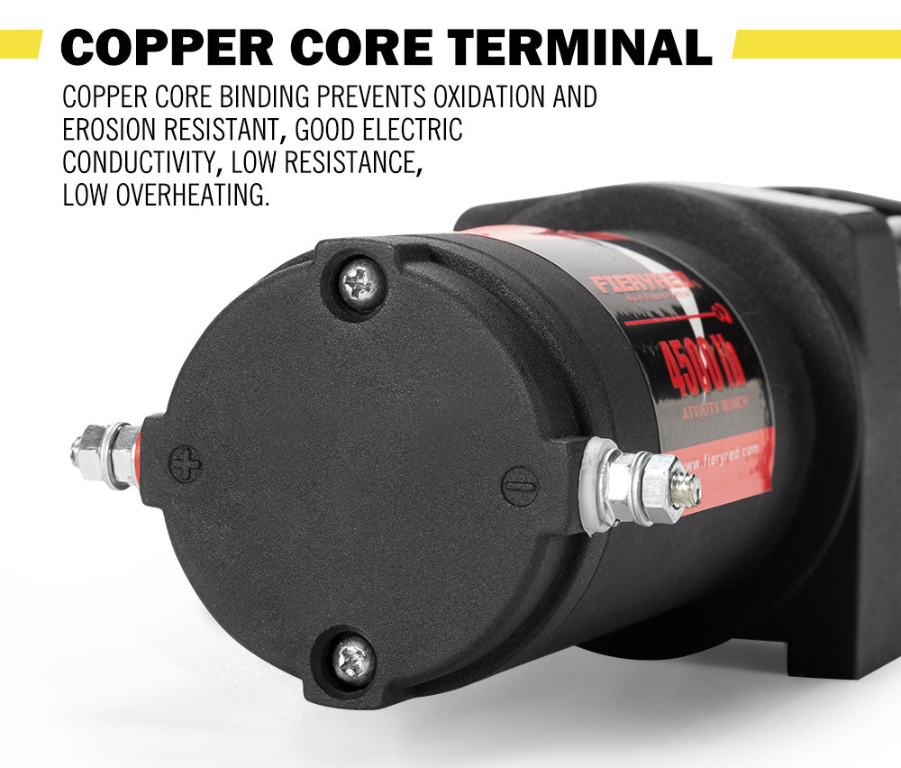 FIERYRED Electric Winch 4500LBS/2045kg 12V Steel Cable Wireless Remotes ATV