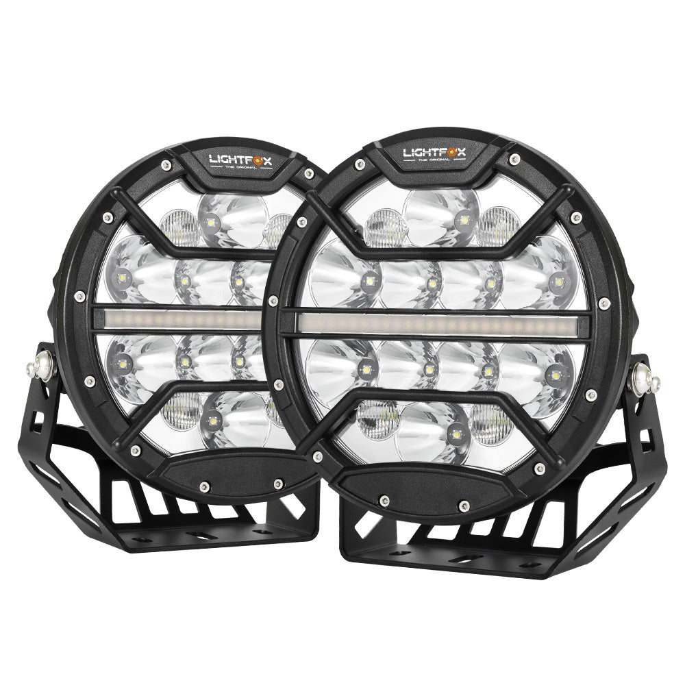 9inch LED Driving Lights Spotlight Spot Beam with Indicator & DRL