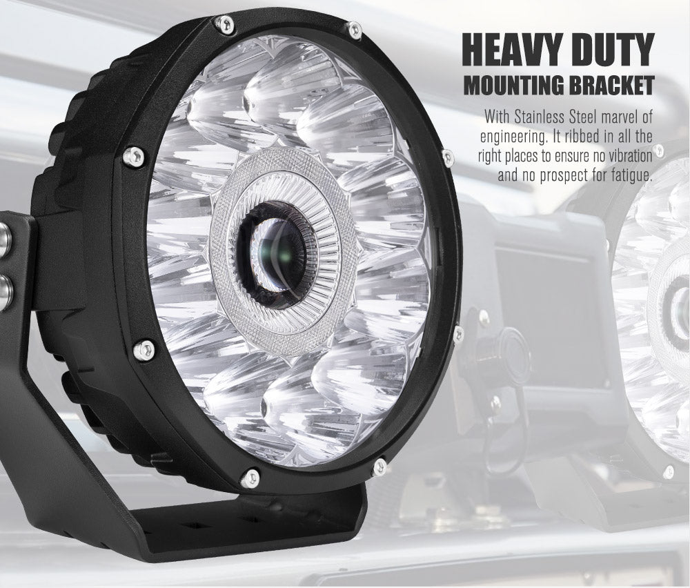 LIGHTFOX 7" Laser/LED Driving Lights Osram LED Black Round Offroad Truck SUV 4x4