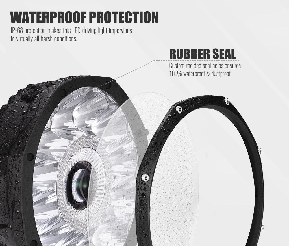 LIGHTFOX 7" Laser/LED Driving Lights Osram LED Black Round Offroad Truck SUV 4x4