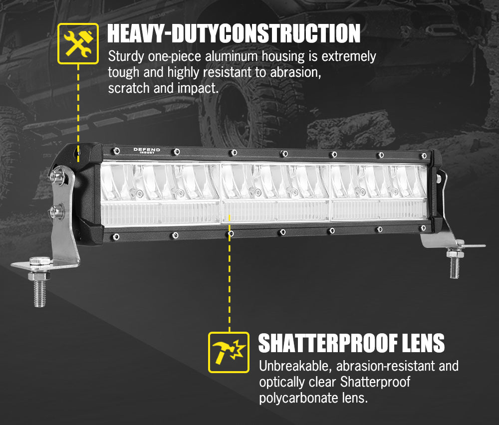 12inch LED Light Bar Dual Row Combo Driving OffRoad Truck 13"