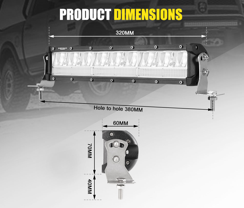 12inch LED Light Bar Dual Row Combo Driving OffRoad Truck 13"