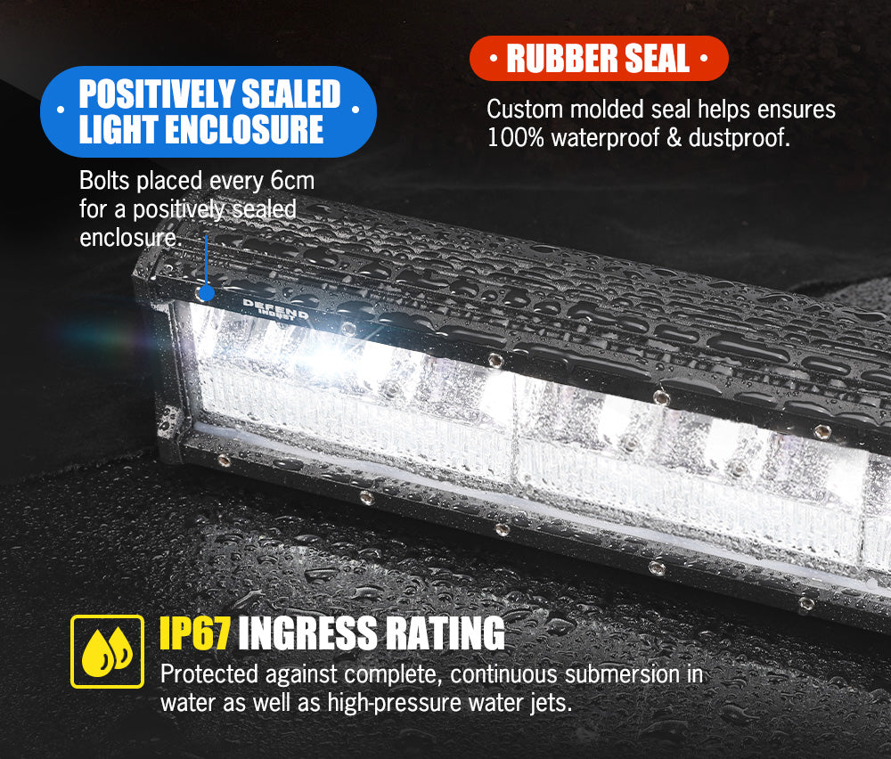 12inch LED Light Bar Dual Row Combo Beam W/ Number Plate Frame