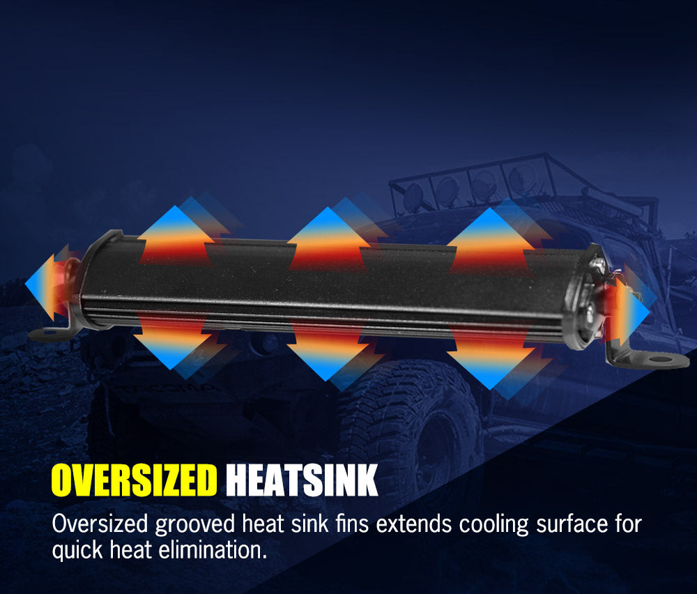 LIGHTFOX 4X 7" inch LED Light Bar Flood Beam Super Slim Work Reverse Lamp Offroad