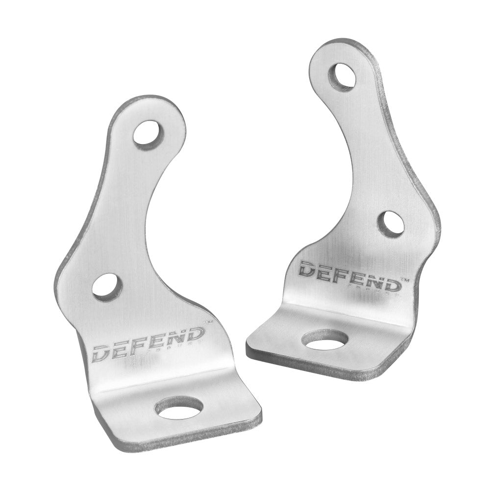 DEFEND INDUST Side Mounting Bracket Kit for LED Light Bar Brushed Stainless 62MM