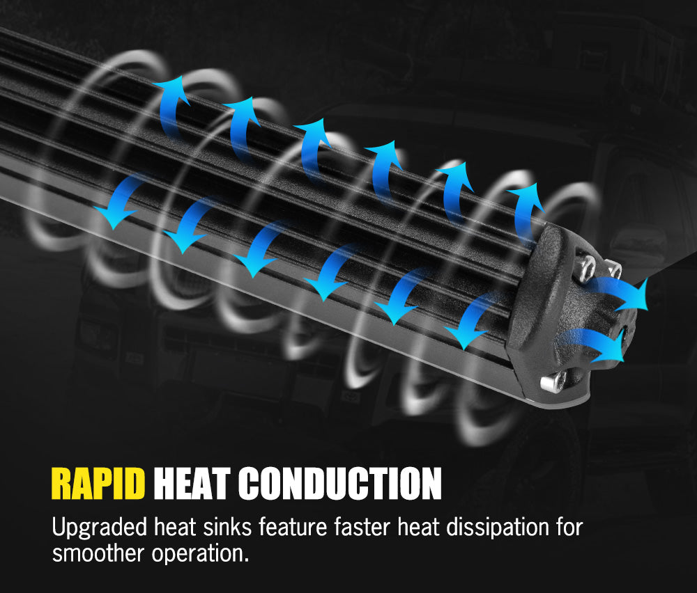 LED Work Lights 4 Inch Flood Spot Round 7" 12" 23" 26" Bar Wiring Kit