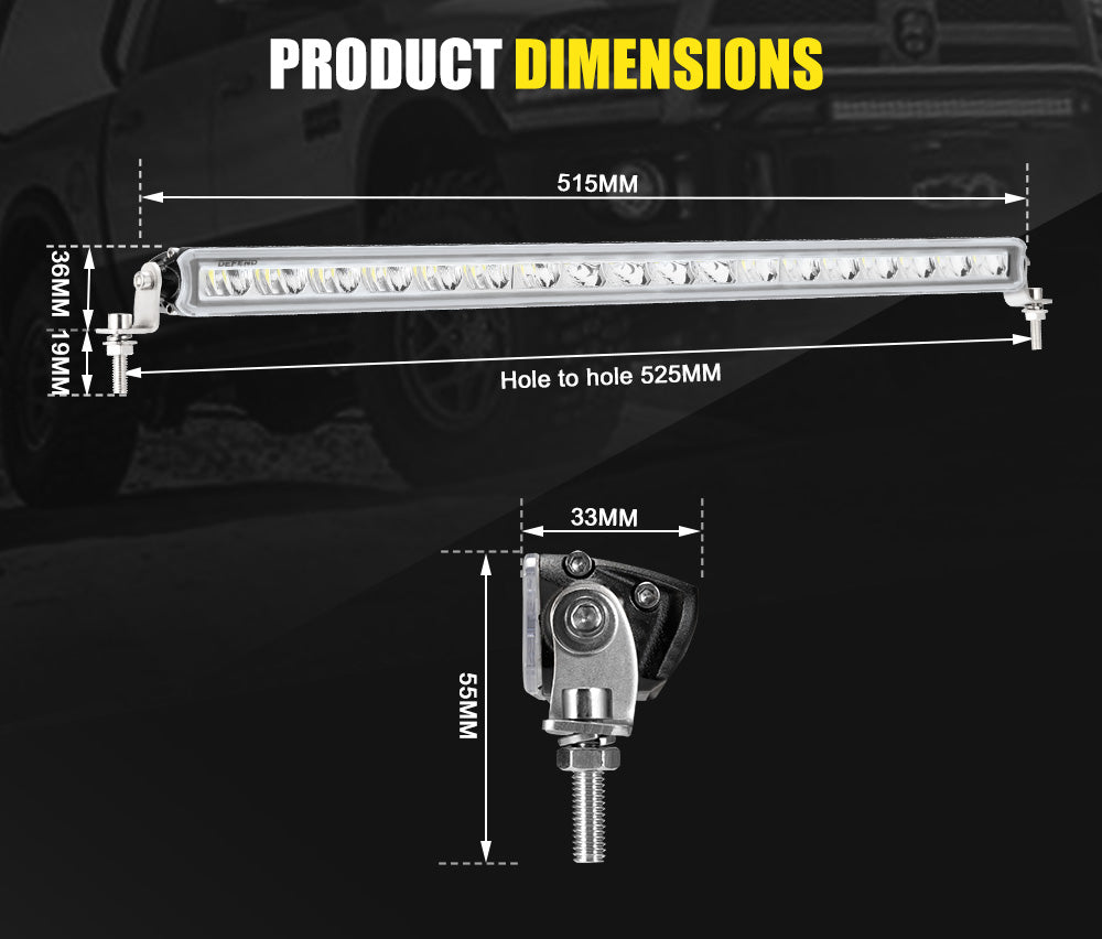 LED Work Lights 4 Inch Flood Spot Round 7" 12" 23" 26" Bar Wiring Kit