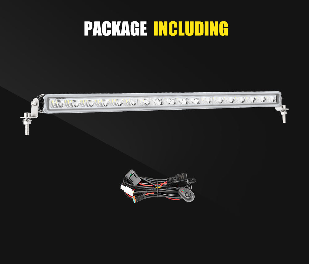LED Work Lights 4 Inch Flood Spot Round 7" 12" 23" 26" Bar Wiring Kit