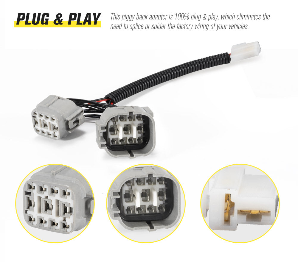 LIGHTFOX High Beam Piggy Back Adapter for Toyota Landcruiser 200 Series