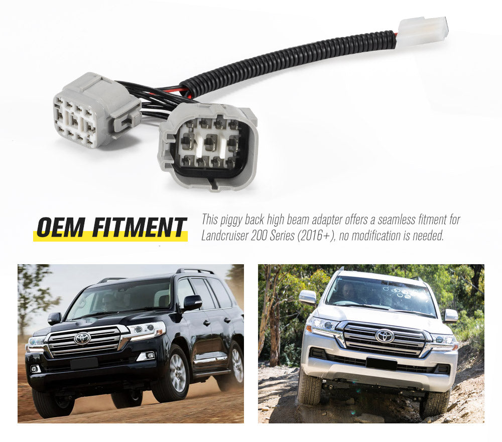 LIGHTFOX High Beam Piggy Back Adapter for Toyota Landcruiser 200 Series