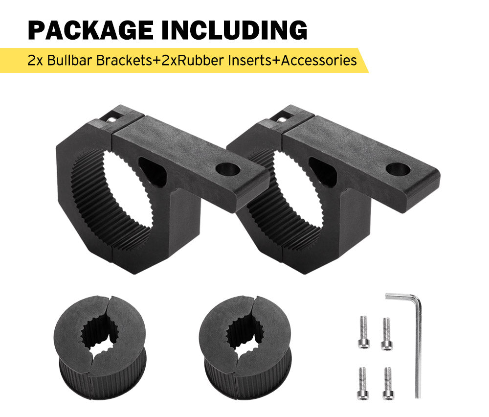 LIGHTFOX 2PCS Bullbar Mounting Bracket Kit 25 50mm Clamp LED Work Light Bar Tube Holder