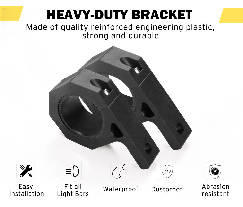 LIGHTFOX 2PCS Bullbar Mounting Bracket Kit 48 50mm Clamp LED Work Light Bar Tube Holder