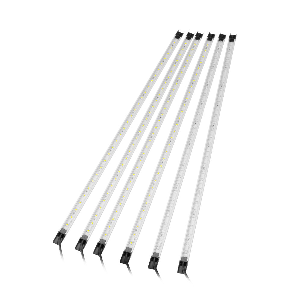 LIGHTFOX 6PCS 12V LED Strip Light Bar Waterproof Amber White Lights Camping Boat