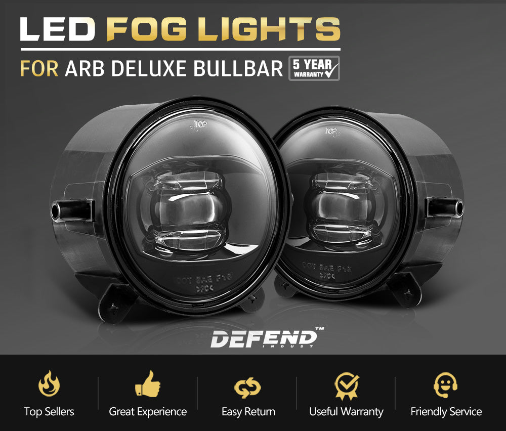 Defend Indust Pair PHILIPS LED Fog lights for ARB Deluxe Bullbar Offroad 4WD 4x4