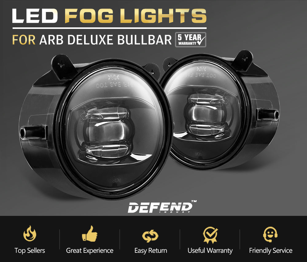 Defend Indust Pair PHILIPS LED Fog lights for ARB Deluxe Bullbar Offroad 4WD 4x4