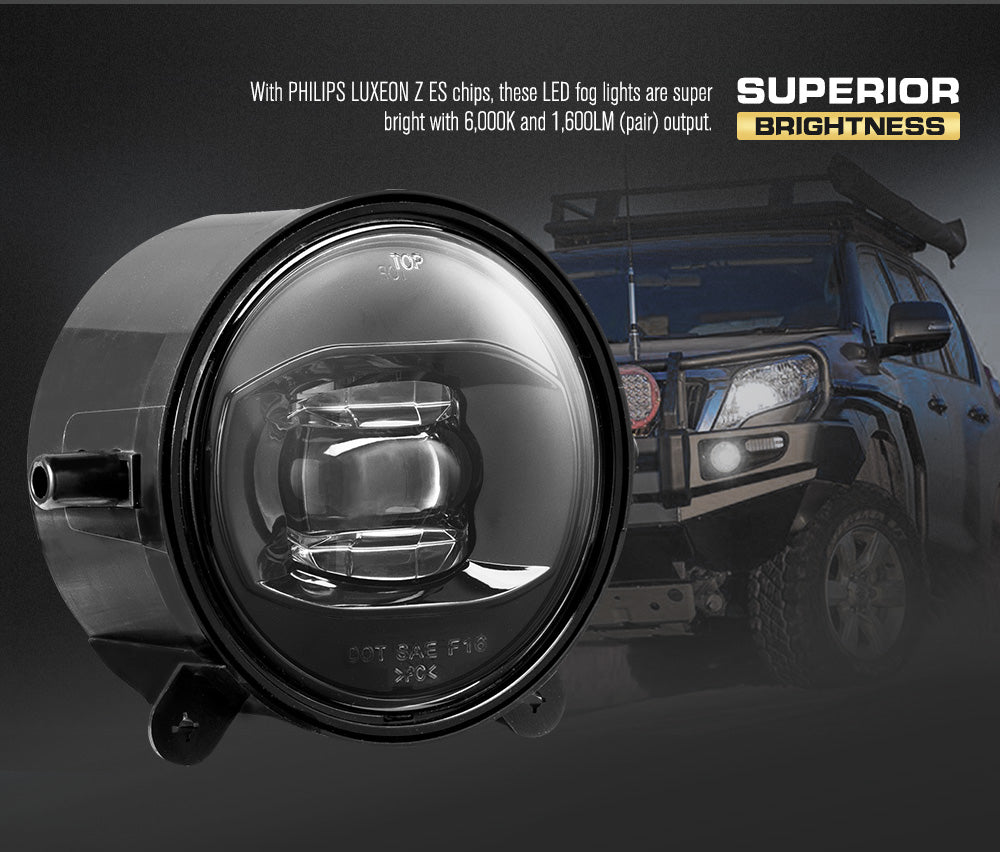 Defend Indust Pair PHILIPS LED Fog lights for ARB Deluxe Bullbar Offroad 4WD 4x4