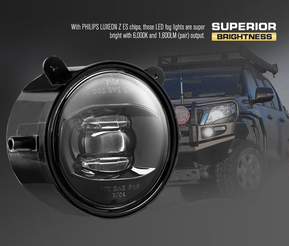 Defend Indust Pair PHILIPS LED Fog lights for ARB Deluxe Bullbar Offroad 4WD 4x4