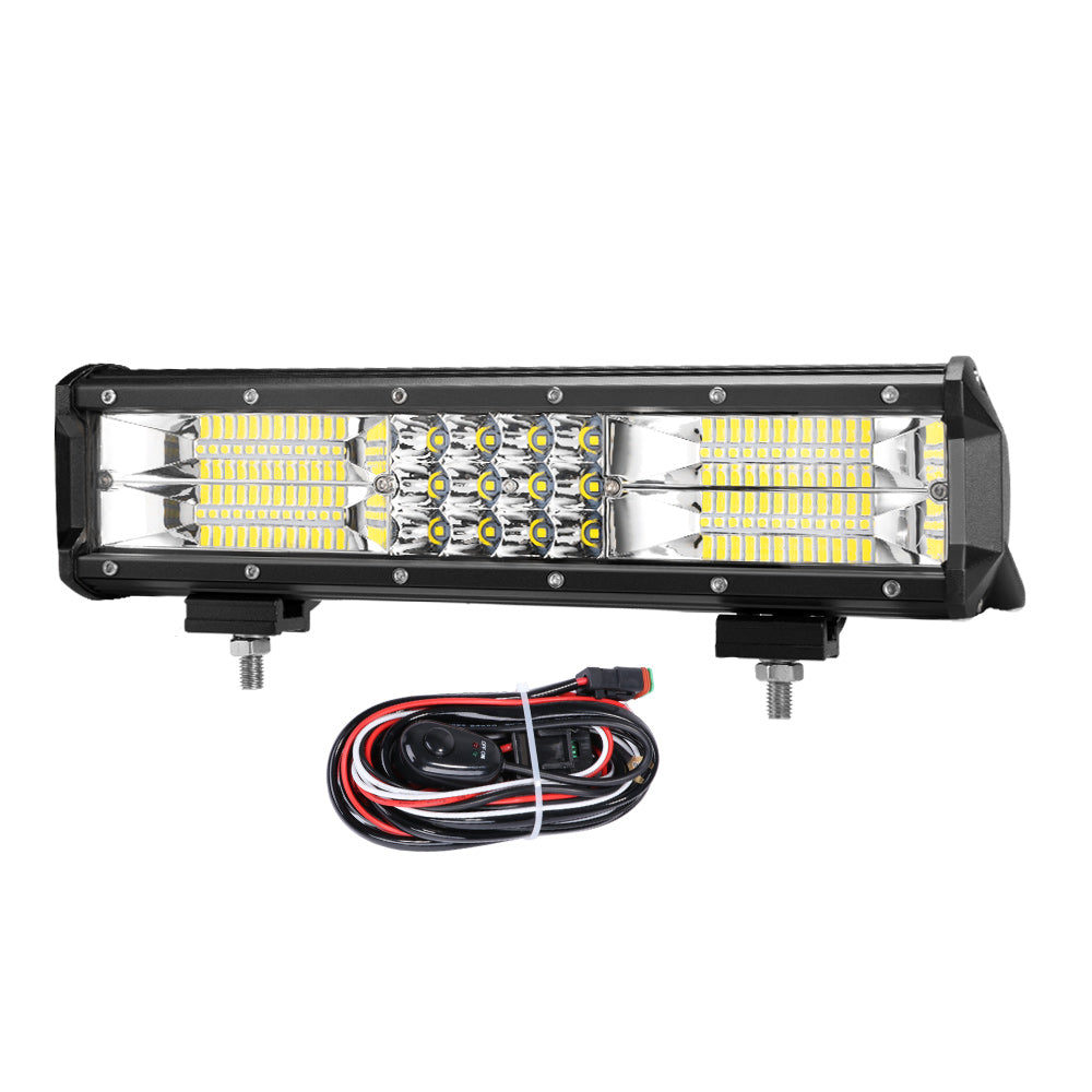 LIGHTFOX 12inch LED Light Bar Spot Flood Driving Offroad Lamp for Truck ATV 4x4