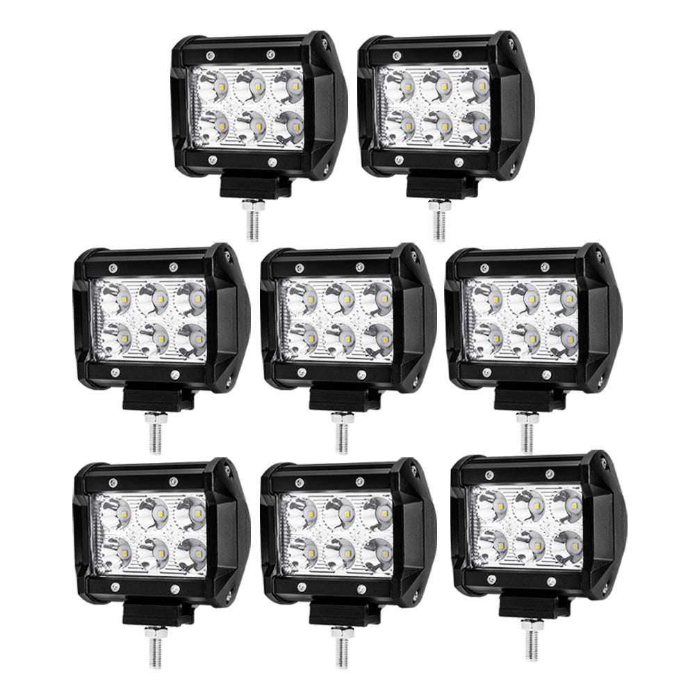 8 x 4inch LED Work Light Bar Reverse Spot Beam Driving Light Offroad 4x4