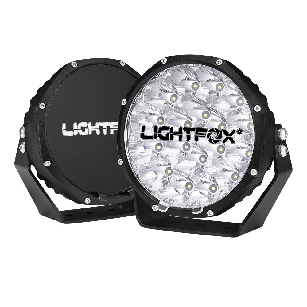 LIGHTFOX 7" LED Driving Light OSRAM Spot Lights Black Round Offroad Truck SUV 4x4