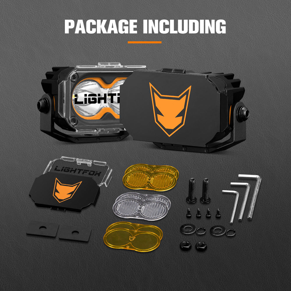 Lightfox Pair 3" Cygnus-2 Osram LED Pod Lights Work Light Driving Lamp Offroad