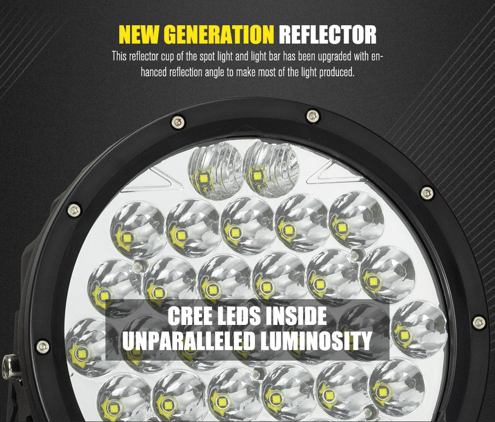 9inch LED Spot Lights Pair + 20inch LED Light Bar Kit Offroad Truck