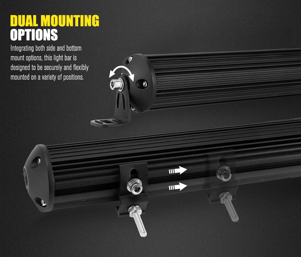 9inch LED Spot Lights Pair + 20inch LED Light Bar Kit Offroad Truck