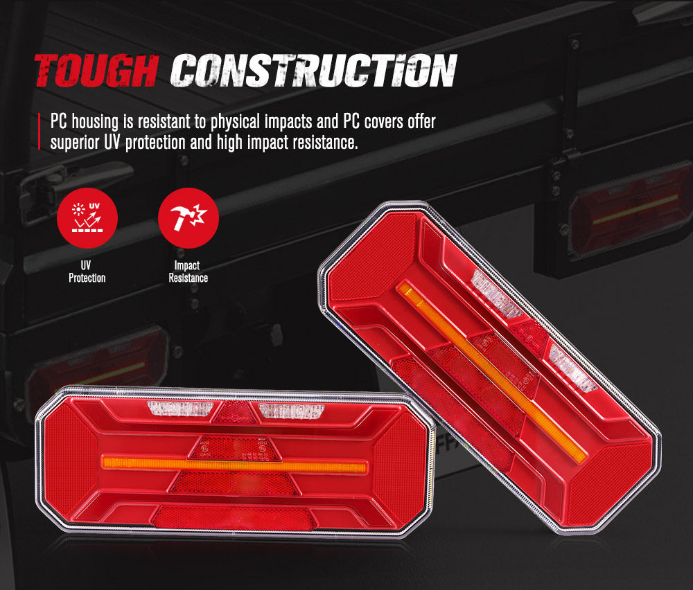 2x LED Tail Lights Brake Indicator Reverse 12/24V UTE Lights for Trailer Truck