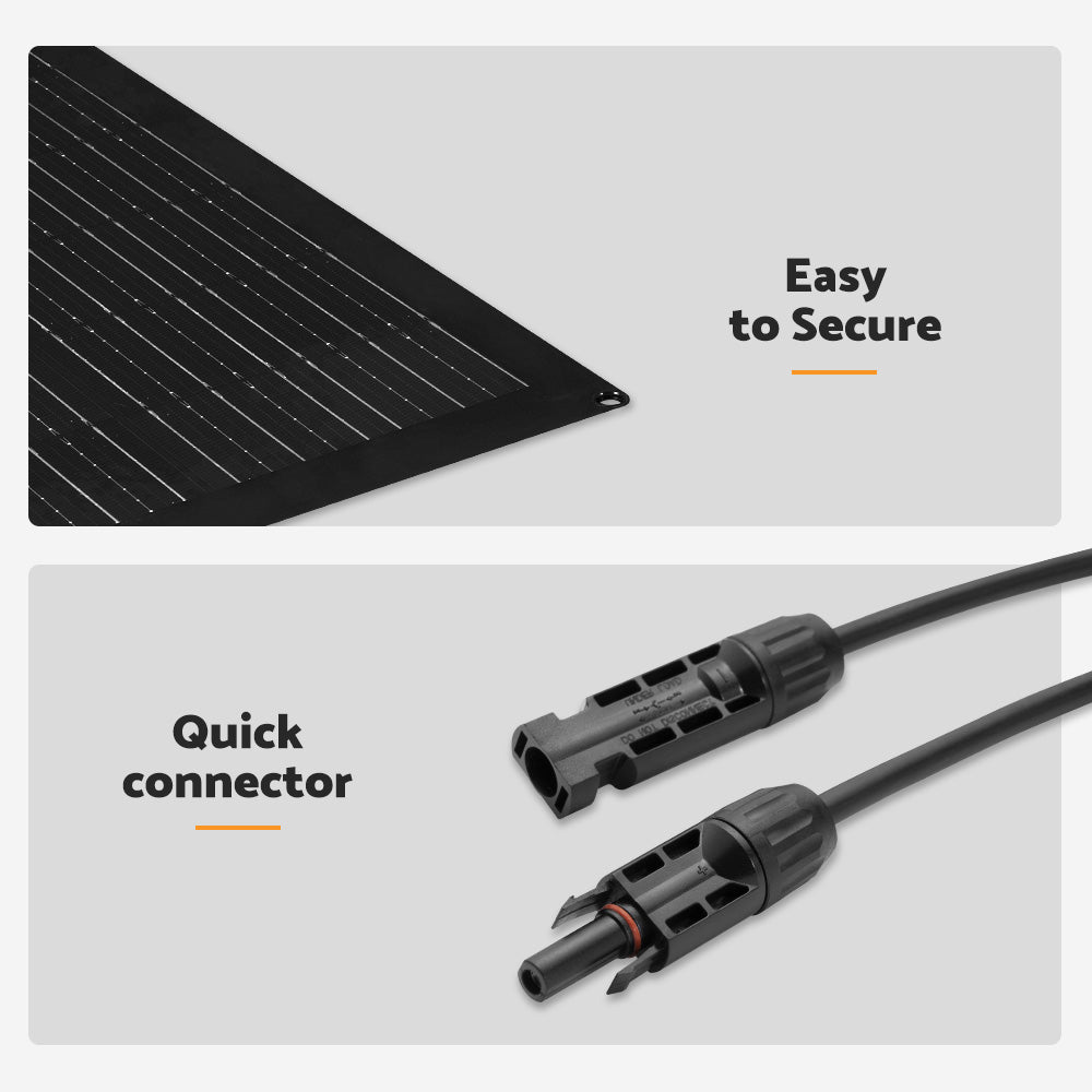 MOBI 200W Flexible Solar Panel Mono Cells 12V RV Boat Caravan Camping 4WD