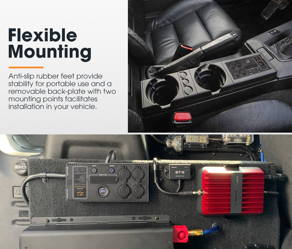 San Hima 12V/24V Mini Power Box Portable Control Hub QC 3.0 Ports W/ Led Light