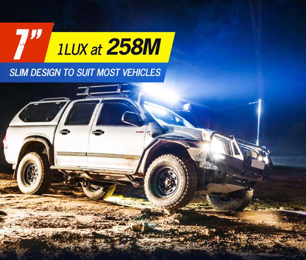 LIGHTFOX 4x 7inch LED Work Light Bar Spot Flood Reverse Driving Lamp OffRoad 4WD 4X4