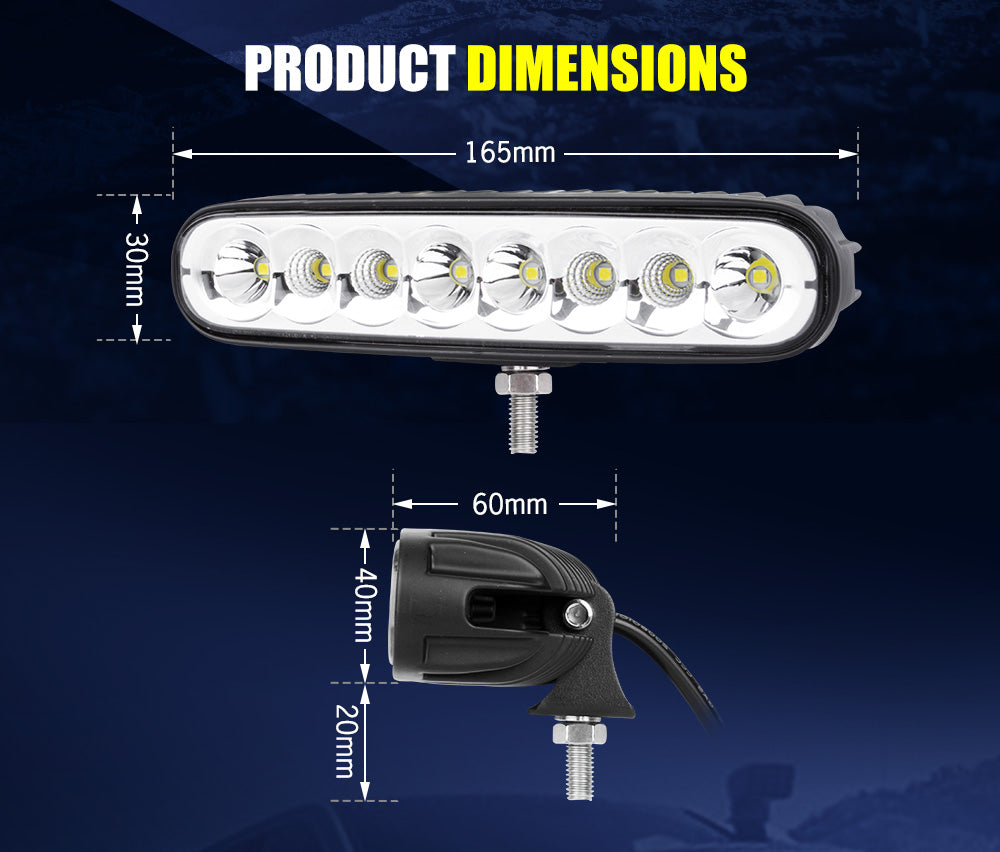 LIGHTFOX 4x 7inch LED Work Light Bar Spot Flood Reverse Driving Lamp OffRoad 4WD 4X4