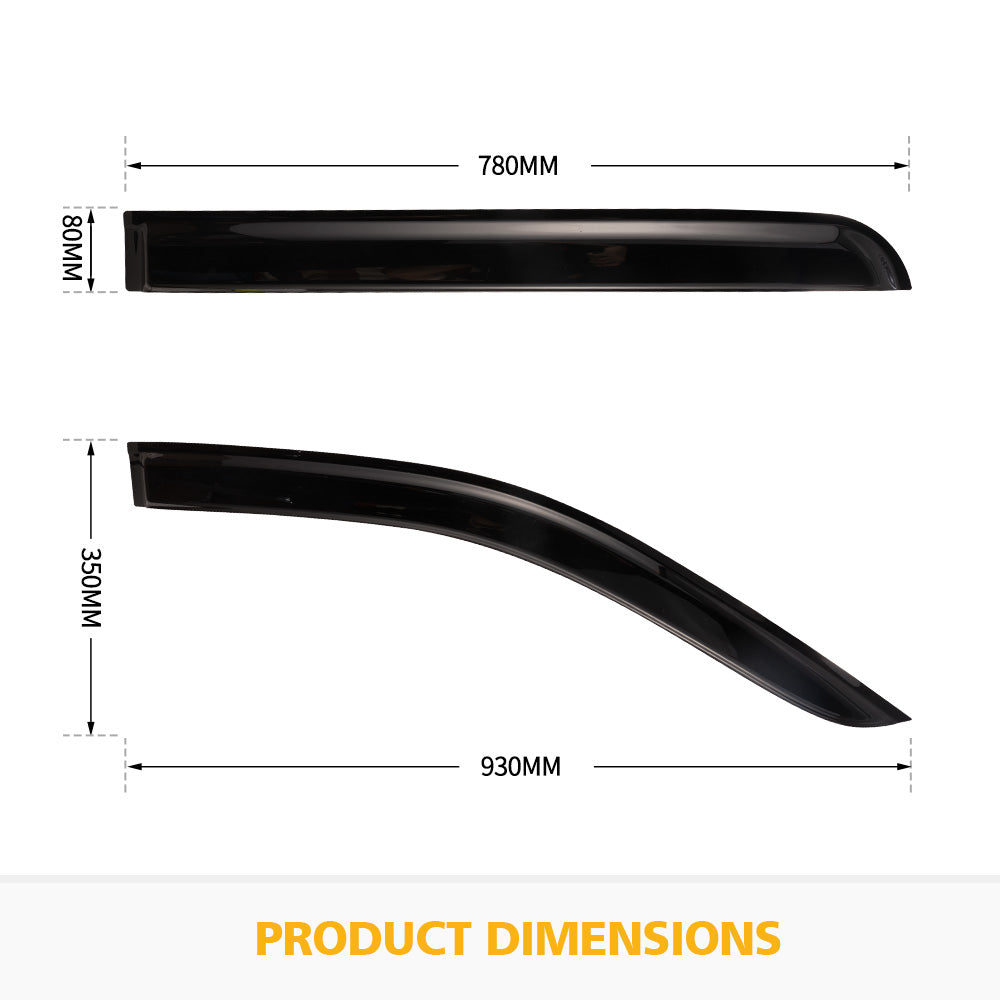 FIERYRED Weather Shield Window Visor For Nissan Navara NP300 D23 2015-2019