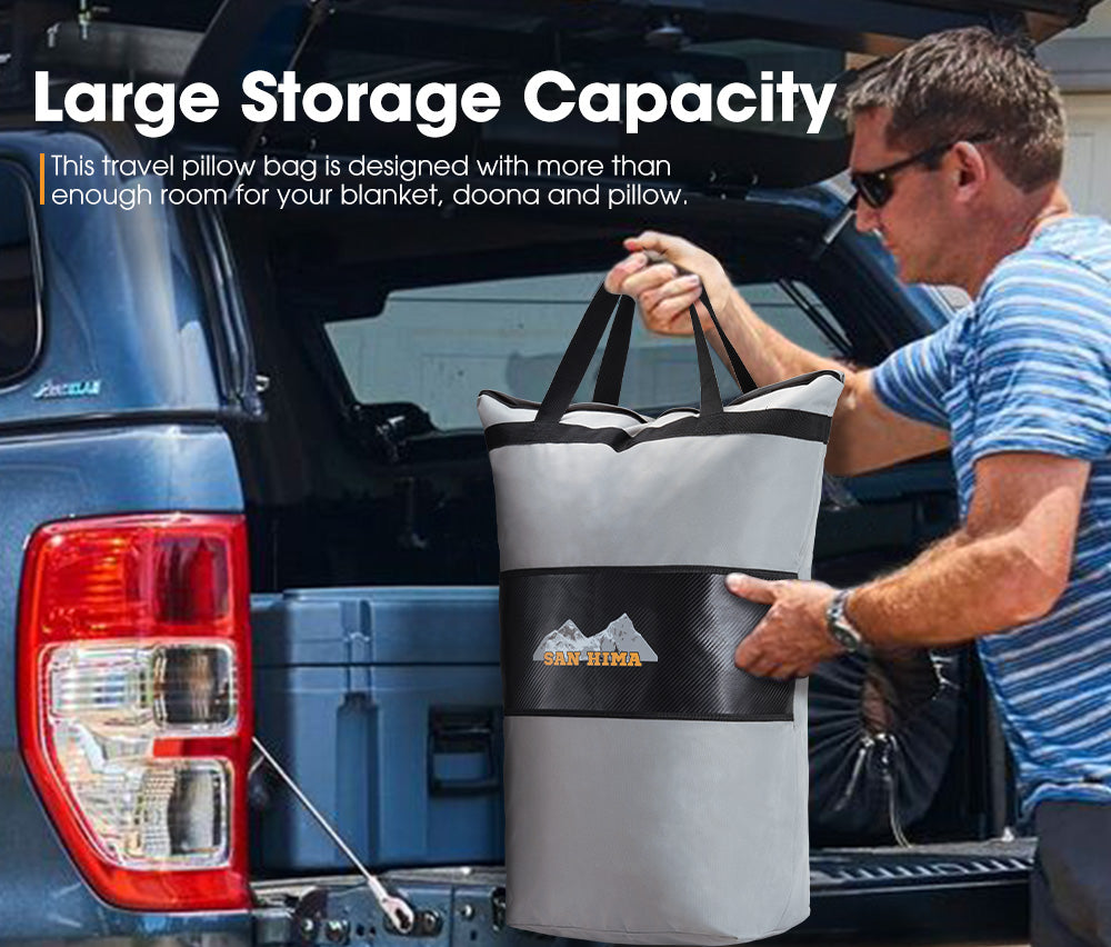 SAN HIMA Canvas Doona Pillow Storage Bag Water Resistant Camping Outdoor Travel