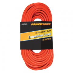 Extension Lead, 30m 10A Plug Extra Heavy Duty 15A Red Cable