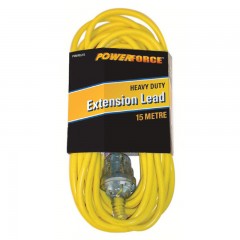 Extension Lead, 15m 10A Heavy Duty PVC, Yellow Cable