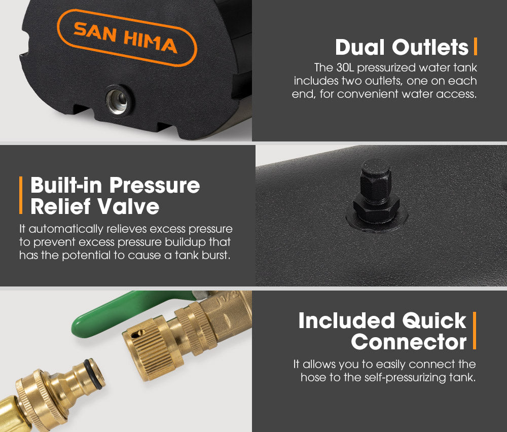 San Hima 30L Pressurized Water Tank Camper Trailers Caravans 4X4 4WD Truck