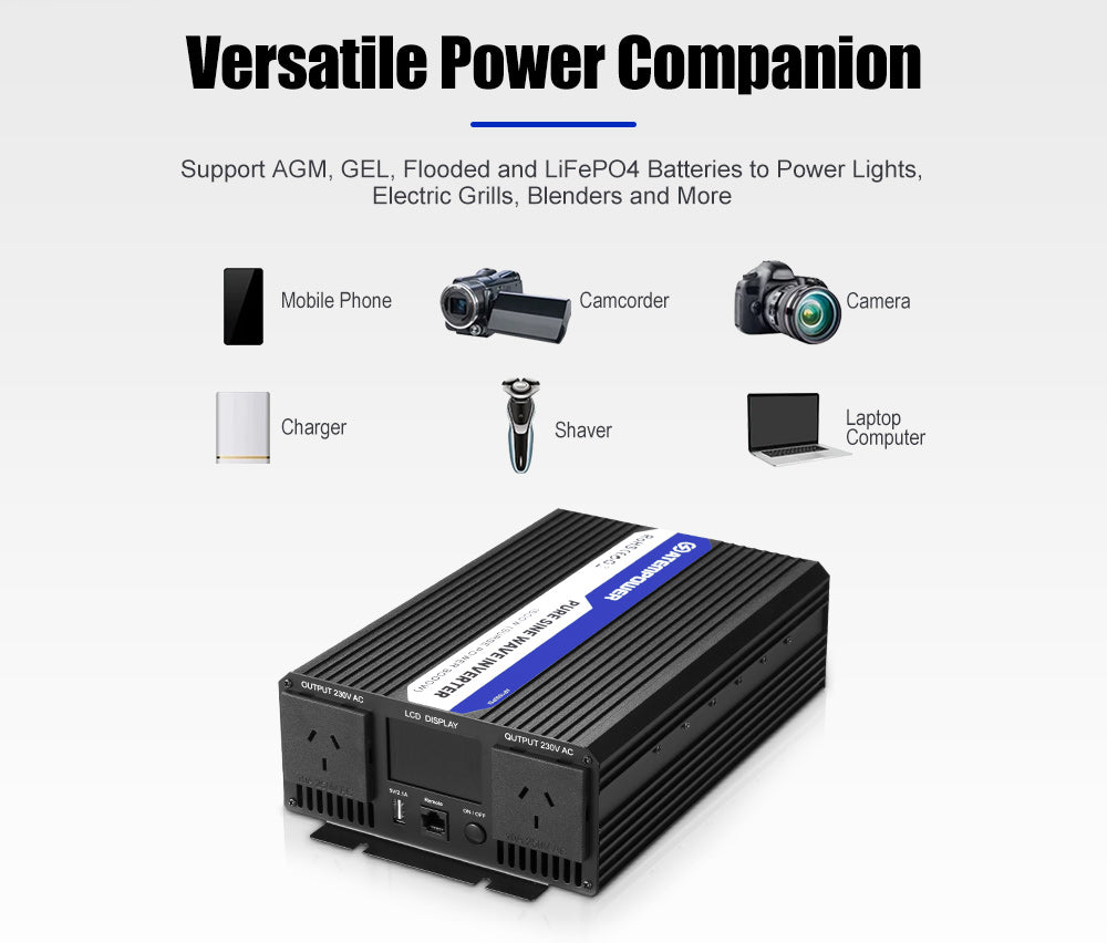 Atem Power Pure Sine Wave Power Inverter 1500W/3000W 12V to 240V Camping Car Boat