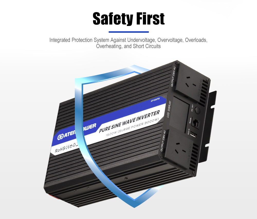 Atem Power Pure Sine Wave Power Inverter 1500W/3000W/6000W 12V to 240V 50HZ AC
