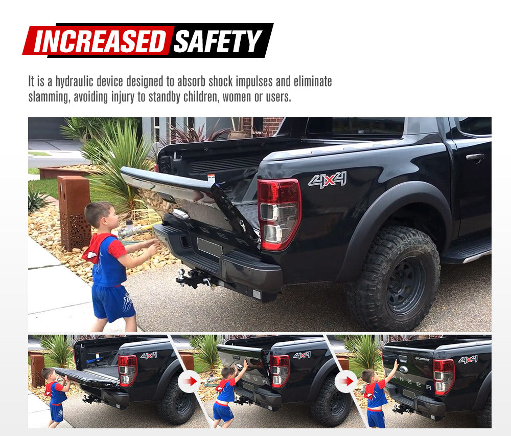 FIERYRED Easy Up & Slow Down Tailgate Strut Kit for Ford Ranger Raptor 2012-ON