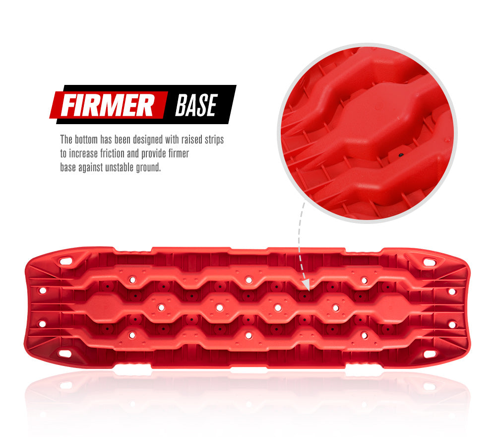 Fieryred Recovery Tracks 15T Board 4WD Vehicle Sand/Snow/Mud 1 Pair Red