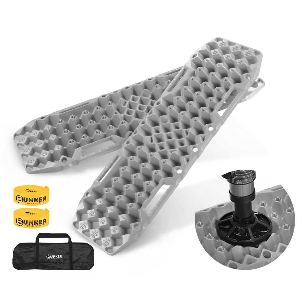 Bunker Indust 4WD Recovery Tracks /w Mounting Pins Jack Base Bag Snow Boards 4x4